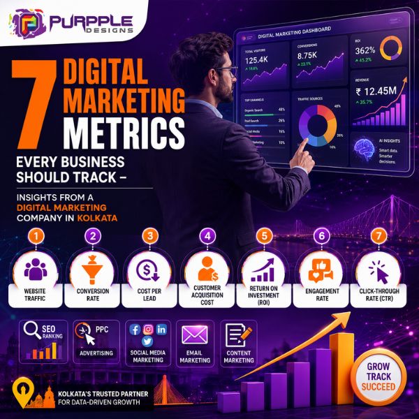 7 Digital Marketing Metrics Every Business Should Track – Insights from a Digital Marketing Company in Kolkata